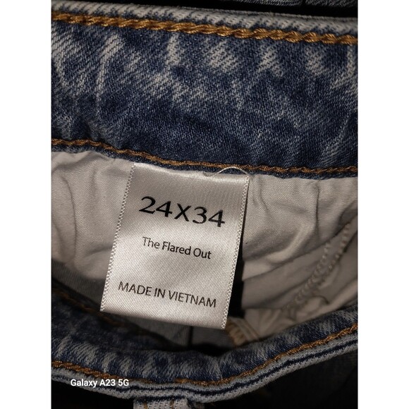 Willow + Root Women's Flared Out High Rise Jeans Light Wash Size 24x34 Distress - Picture 6 of 7